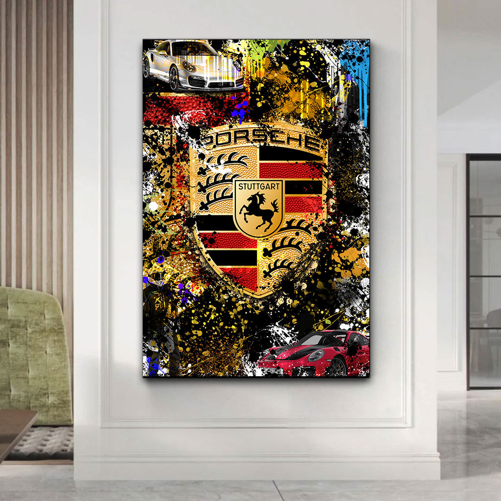Abstrakte Kunst Auto Sportwagen Wandbild Leinwandbild Kunstdruck XL Wanddeko