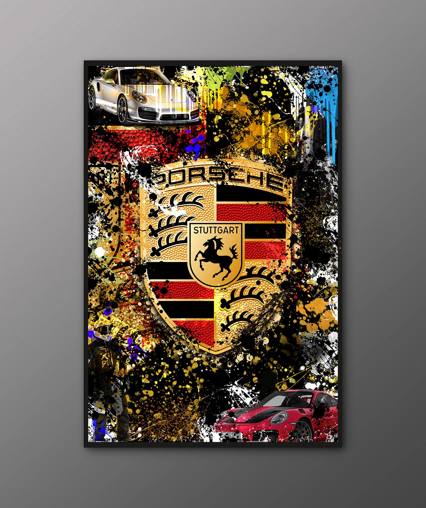 Abstrakte Kunst Auto Sportwagen Wandbild Leinwandbild Kunstdruck XL Wanddeko