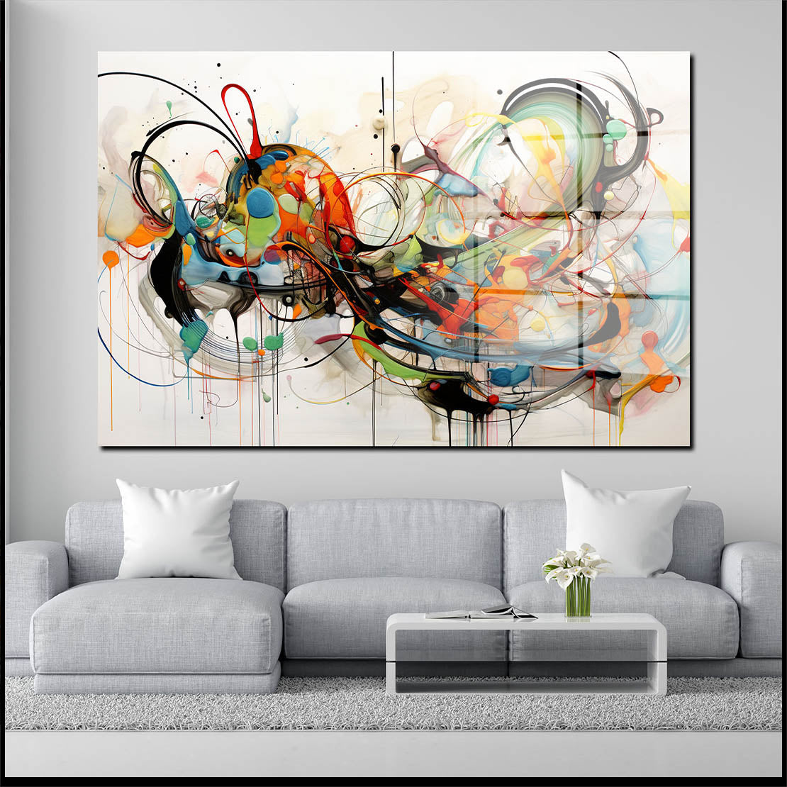 Lines abstrakte Linien Acrylglasbild Wandbild Bild Wanddeko Wohnzimmer XL