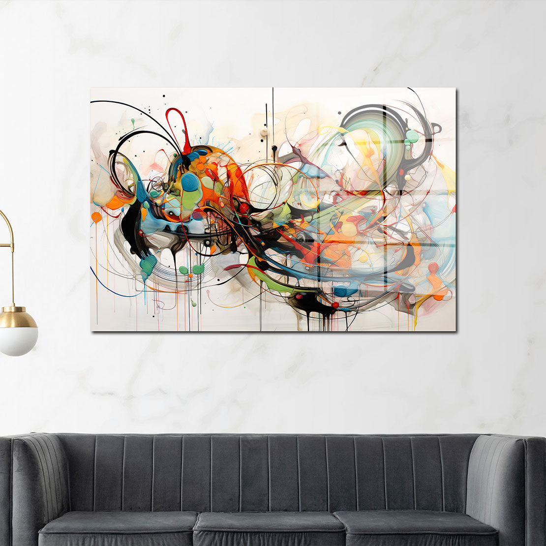 Lines abstrakte Linien Acrylglasbild Wandbild Bild Wanddeko Wohnzimmer XL