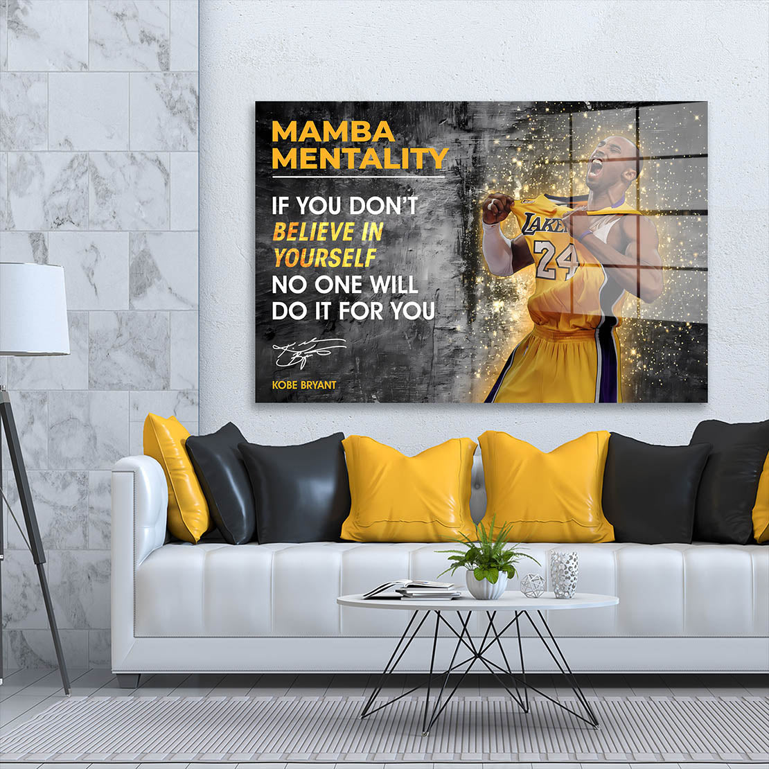 Mamba Mentality Basketball Sport Motivation Acrylglasbild Wandbild Bild Wanddeko XL