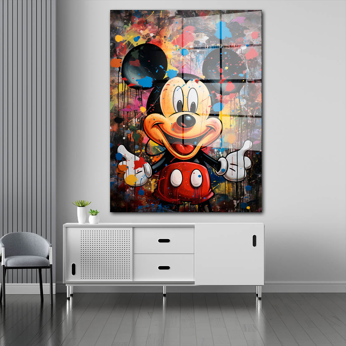 Mickey Comic Pop Art Acrylglasbild Wandbild Bild Wanddeko Wohnzimmer XL