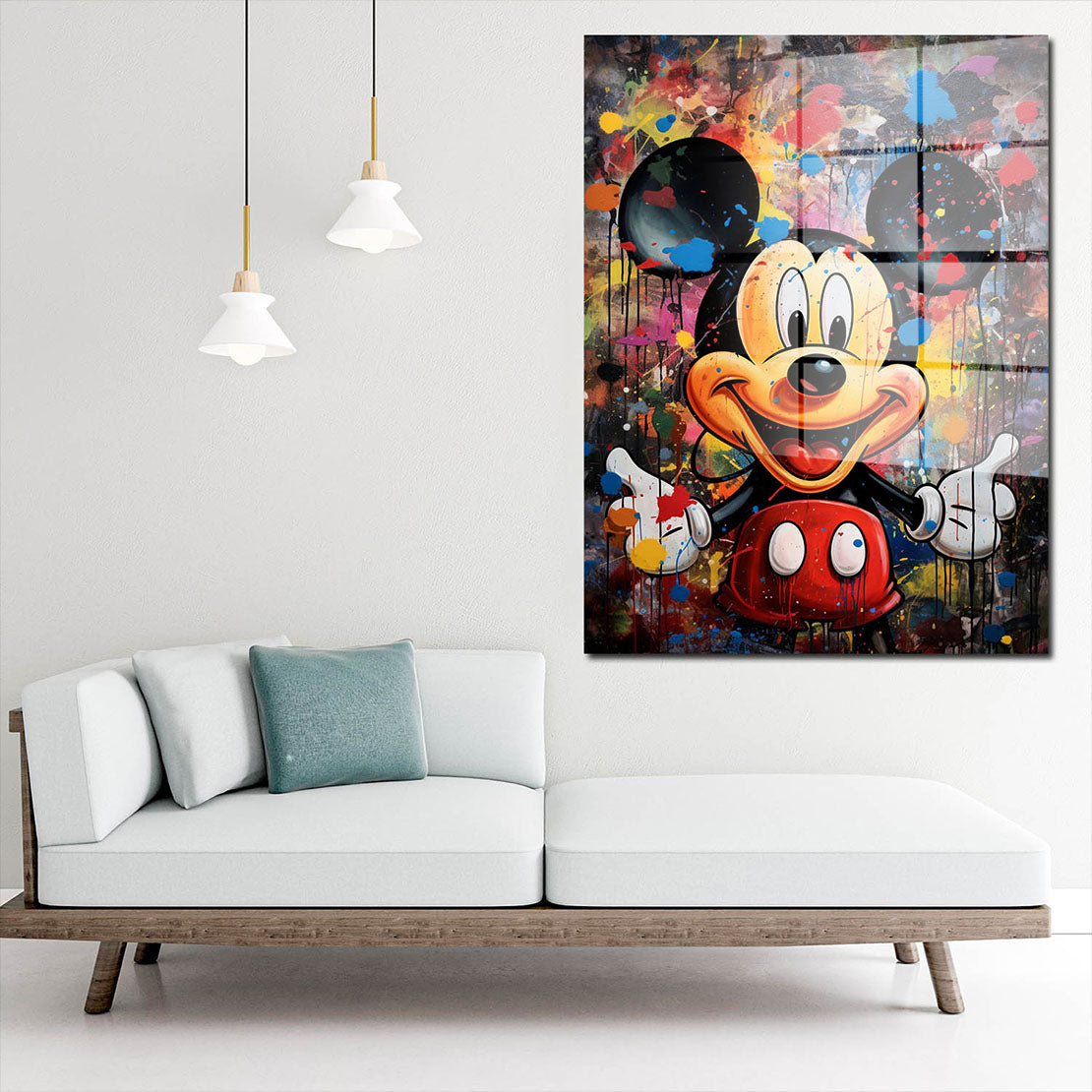 Mickey Comic Pop Art Acrylglasbild Wandbild Bild Wanddeko Wohnzimmer XL