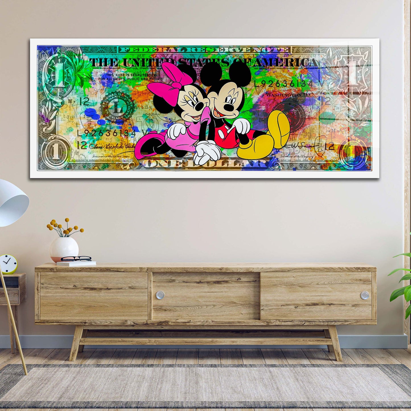 Minnie Pop Art Kunstwerk Comic Acrylglasbild Wandbild Bild Wanddeko Wohnzimmer XL