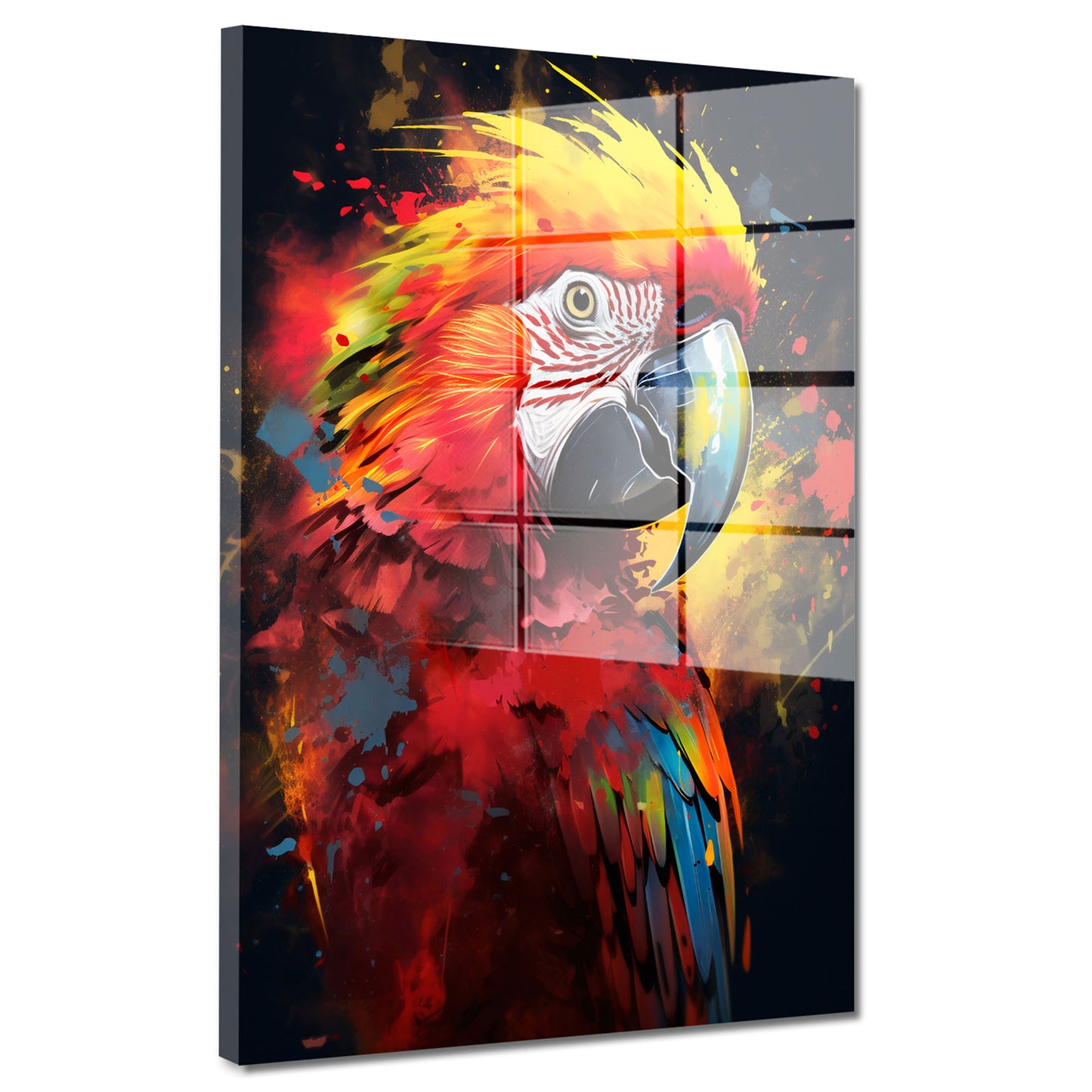 Papagei Pop Art Colour Acrylglasbild Wandbild Bild Wanddeko Wohnzimmer XL