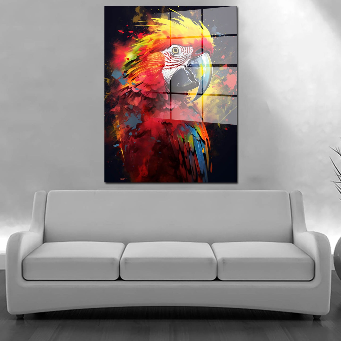 Papagei Pop Art Colour Acrylglasbild Wandbild Bild Wanddeko Wohnzimmer XL