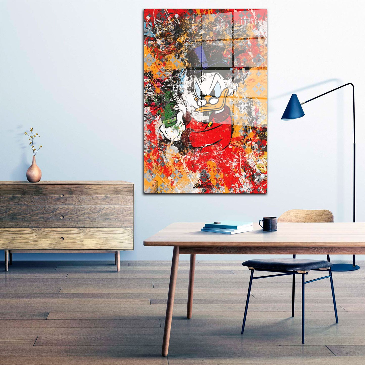 Pop Art Kunst abstrakt Duck Comic Acrylglasbild Wandbild Bild Wanddeko Wohnzimmer XL