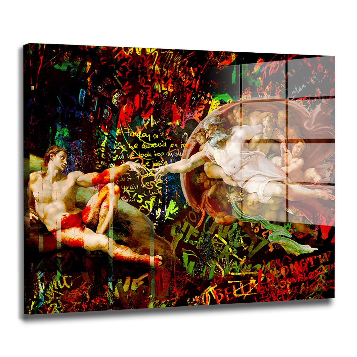 Touch Of God Kunstwerk Pop Art Acrylglasbild Wandbild Bild Wanddeko Wohnzimmer XL