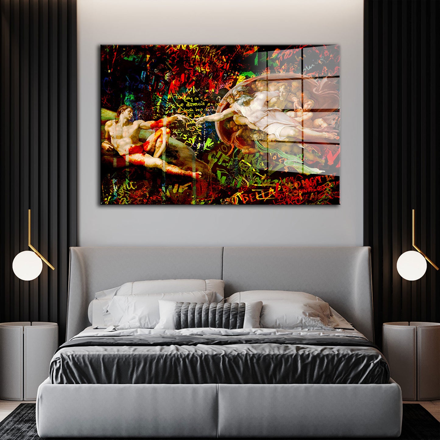 Touch Of God Kunstwerk Pop Art Acrylglasbild Wandbild Bild Wanddeko Wohnzimmer XL