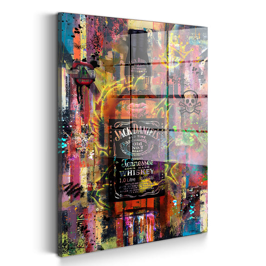 Whiskey Abstract Style Pop Art Acrylglasbild Wandbild Bild Wanddeko Wohnzimmer XL