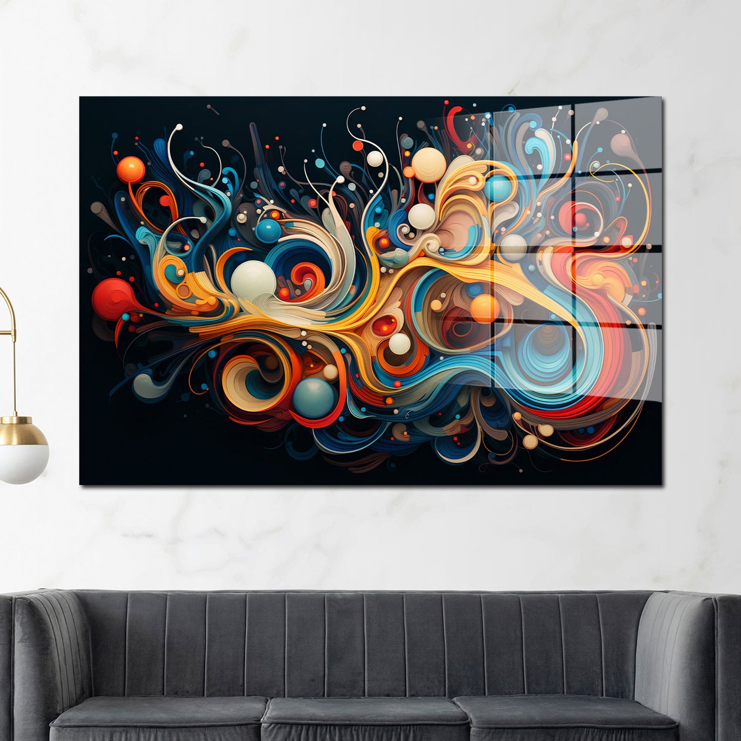 Abstrakt Black Colour Acrylglasbild Wandbild Bild Wanddeko Wohnzimmer XL