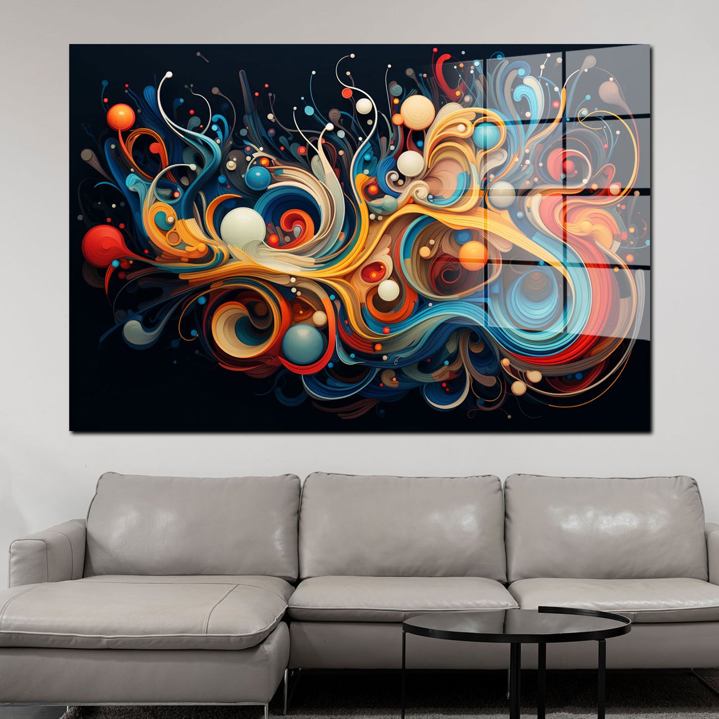 Abstrakt Black Colour Acrylglasbild Wandbild Bild Wanddeko Wohnzimmer XL