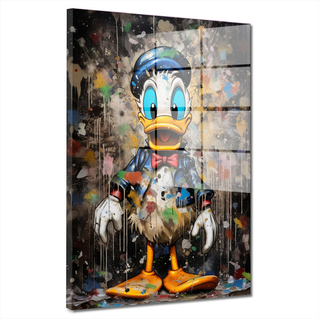 Abstrakt Comic Duck Pop Art Colour Acrylglasbild Wandbild Bild Wanddeko XL