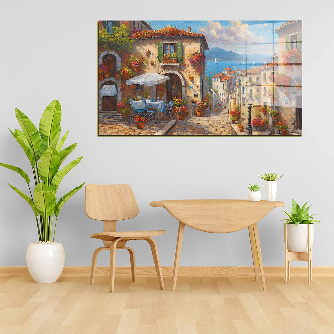 Abstrakt Italien Dorf Altstadt Acrylglasbild Wandbild Bild Wanddeko Wohnzimmer XL