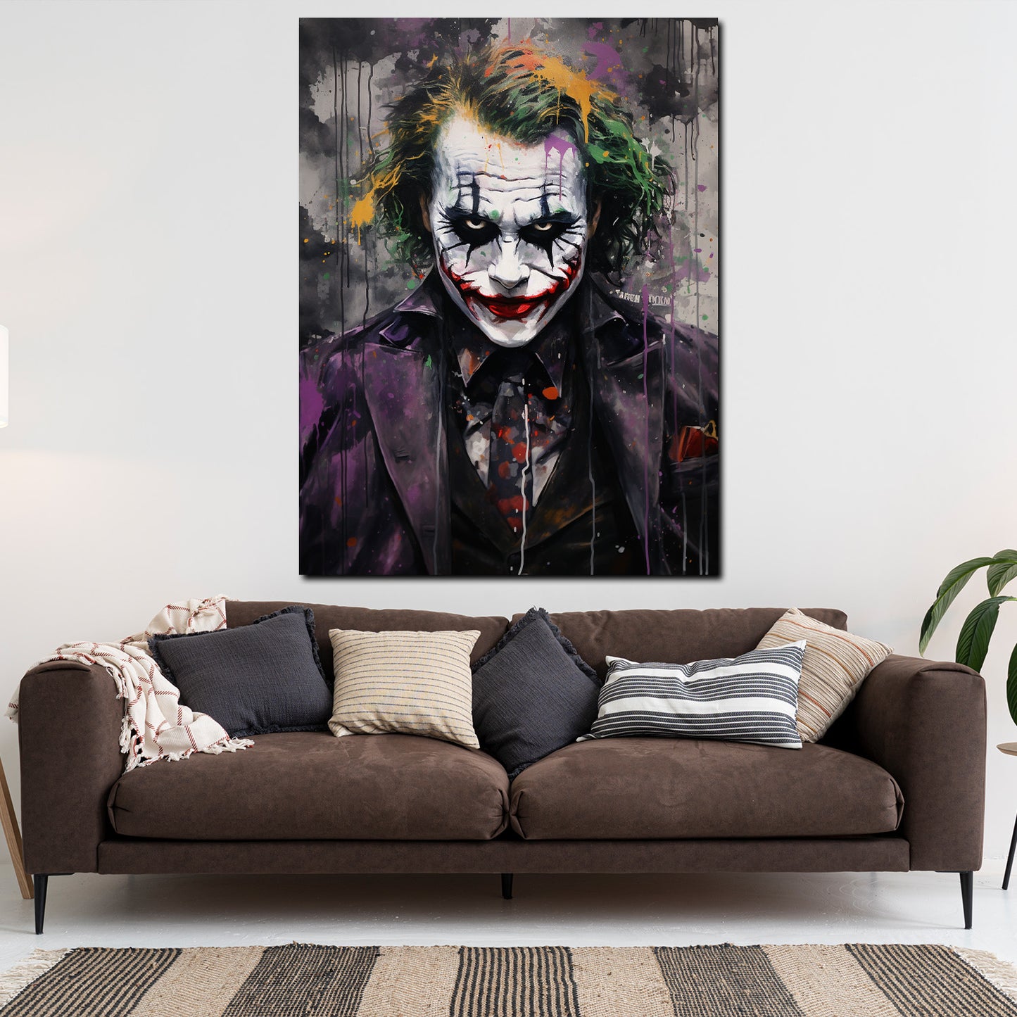 Abstrakt Schurke frontal Colour Style Leinwandbild Wandbild Kunstdruck XL Wanddeko