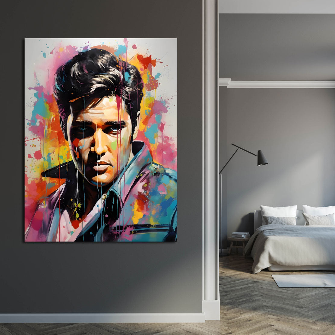 Pop Art Style Musiker abstrakt Leinwandbild Wandbild Kunstdruck XL Wanddeko