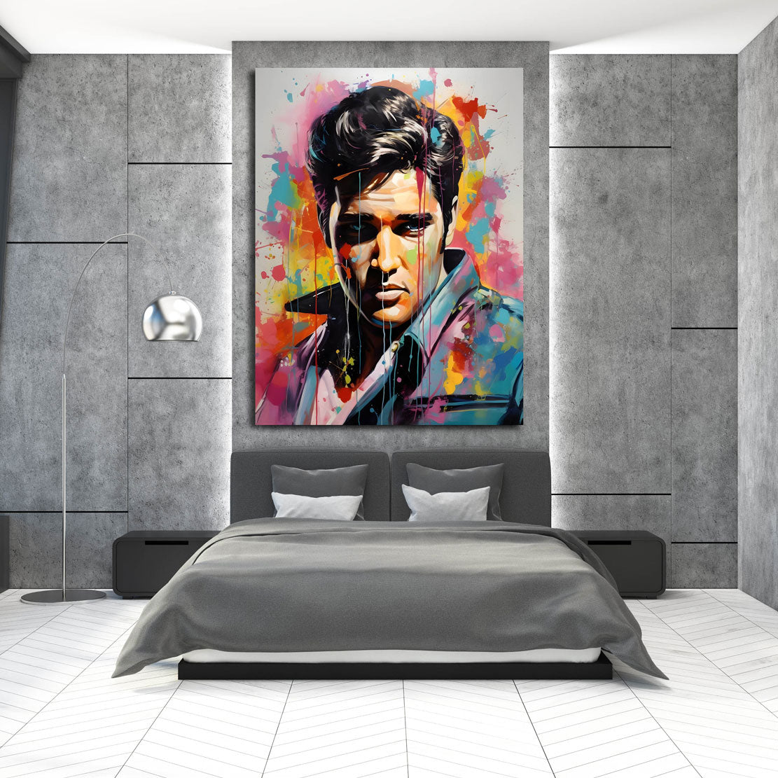 Pop Art Style Musiker abstrakt Leinwandbild Wandbild Kunstdruck XL Wanddeko