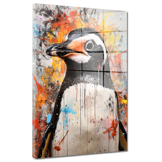 Abstrakt süßer Pinguin Acrylglasbild Wandbild Bild Wanddeko Wohnzimmer XL