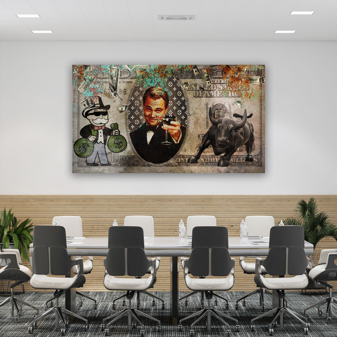 Modern Pop Art Dollar Geld & Erfolg Leinwandbild Wandbild Kunstdruck XL Wanddeko