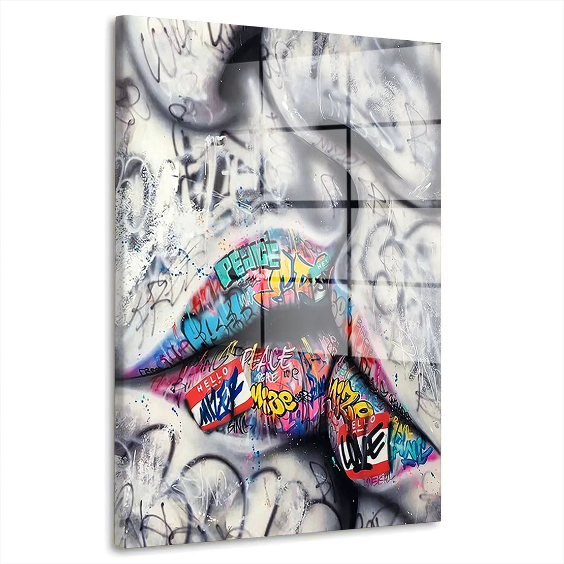 Street Art Mann & Frau Acrylglasbild Wandbild Bild Wanddeko Wohnzimmer XL