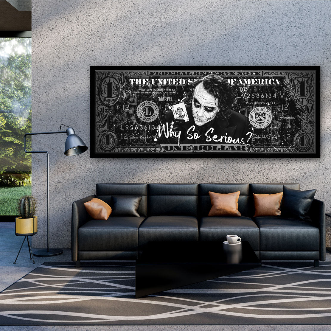 Bösewicht, schwarz weiß Leinwandbild Wandbild Kunstdruck XL Wanddeko