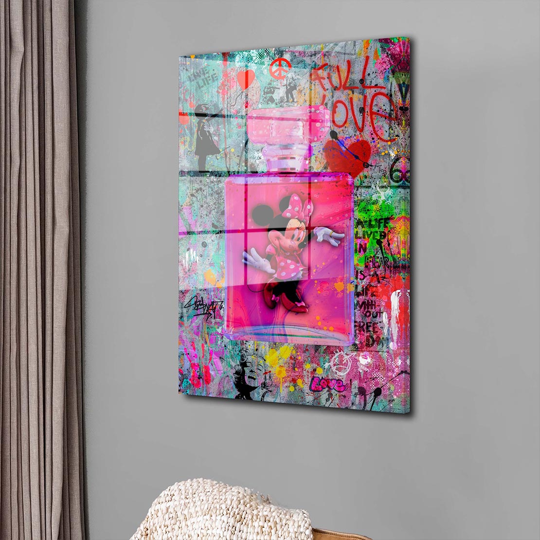 Street Art Parfümflasche Maus Acrylglasbild Wandbild Bild Wanddeko Wohnzimmer XL