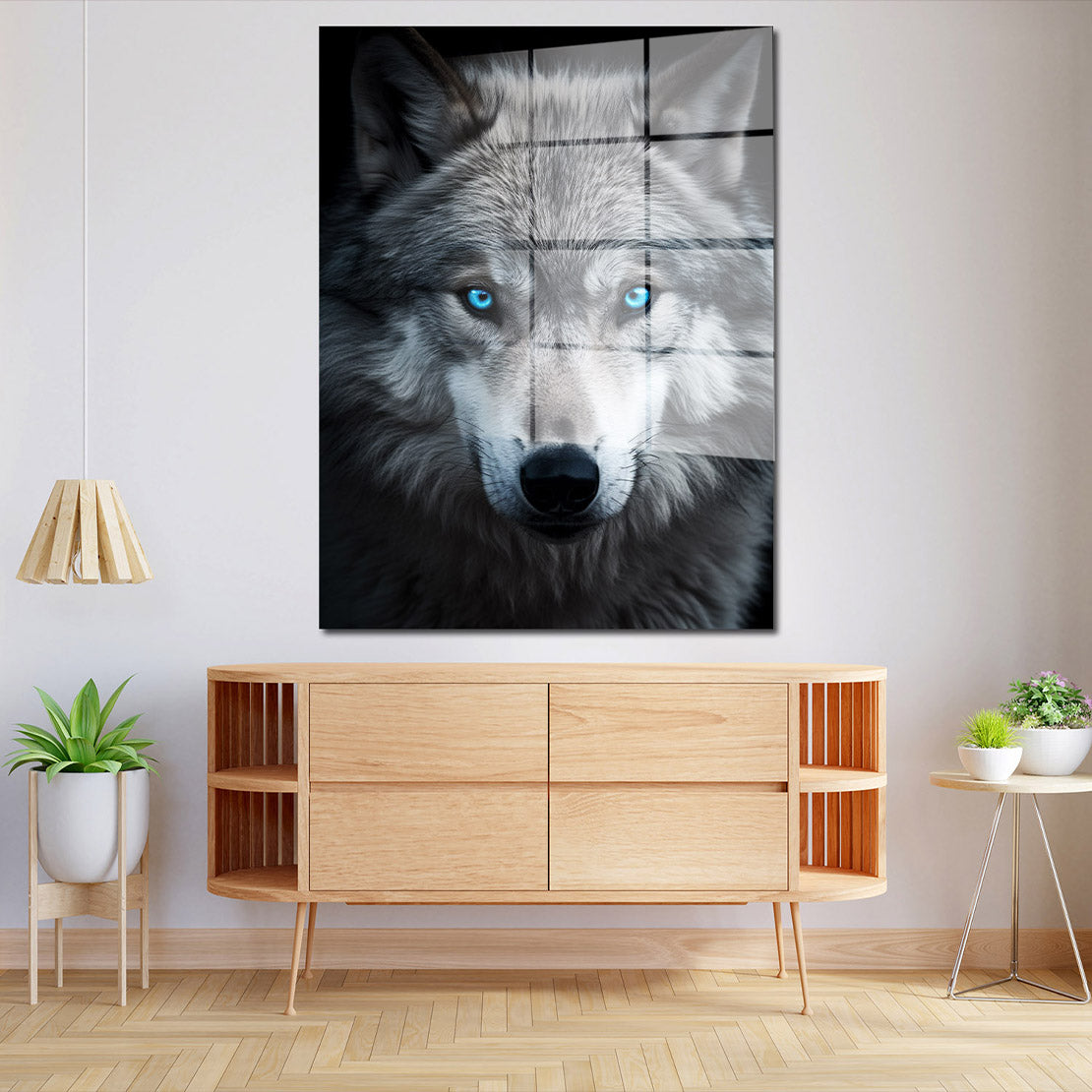 Wolf frontal Acrylglasbild Wandbild Bild Wanddeko Wohnzimmer XL