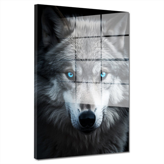 Wolf frontal Acrylglasbild Wandbild Bild Wanddeko Wohnzimmer XL