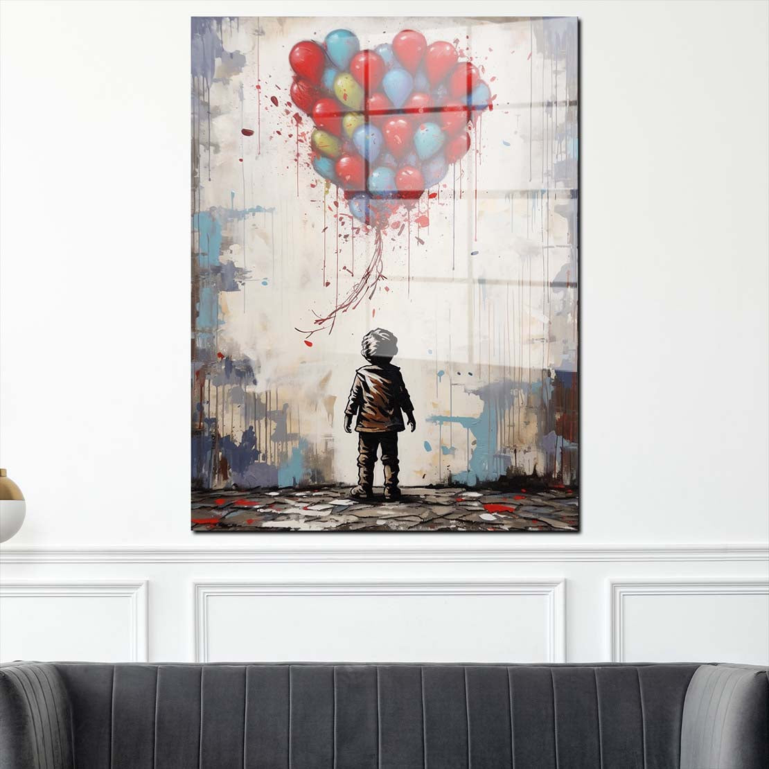 Abstrakt kleiner Junge Acrylglasbild Wandbild Bild Wanddeko Wohnzimmer XL