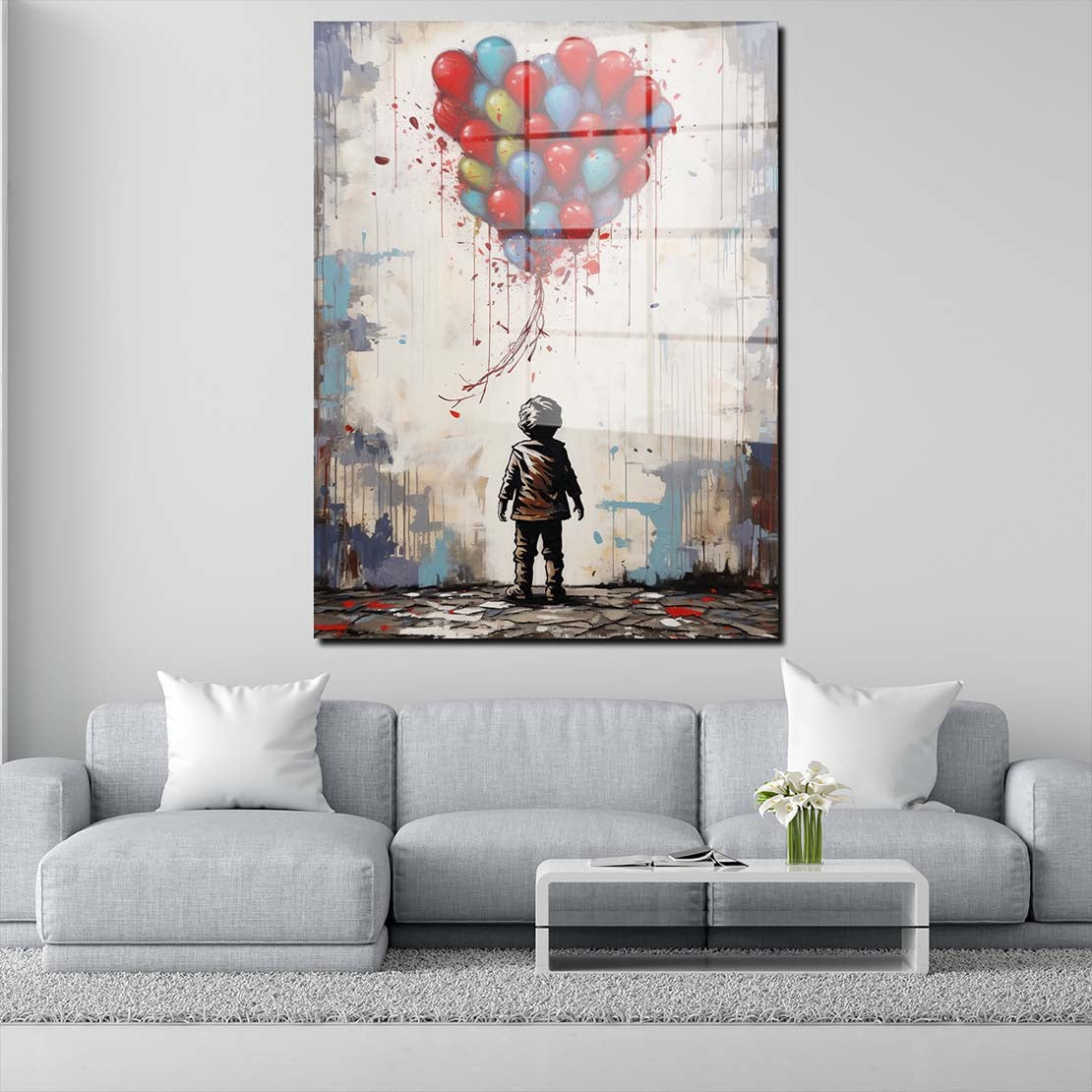 Abstrakt kleiner Junge Acrylglasbild Wandbild Bild Wanddeko Wohnzimmer XL