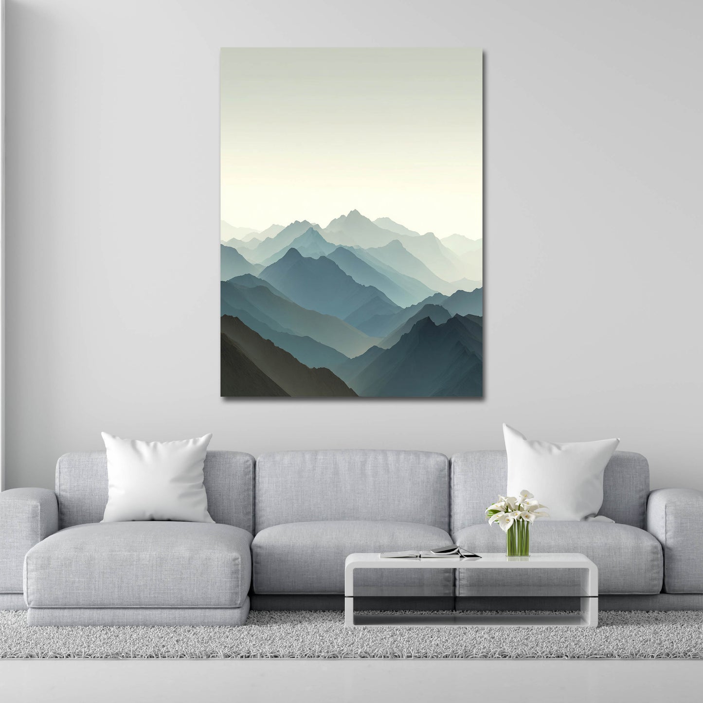Minimalismus Berglandschaft Leinwandbild Wandbild Kunstdruck XL Wanddeko