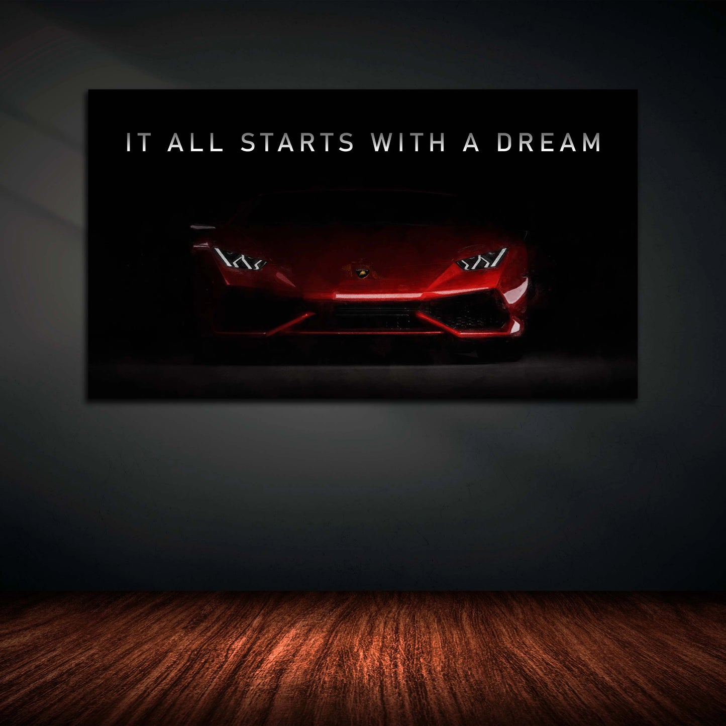 Abstrakt Motivation Sportwagen Leinwandbild Wandbild Kunstdruck XL Wanddeko