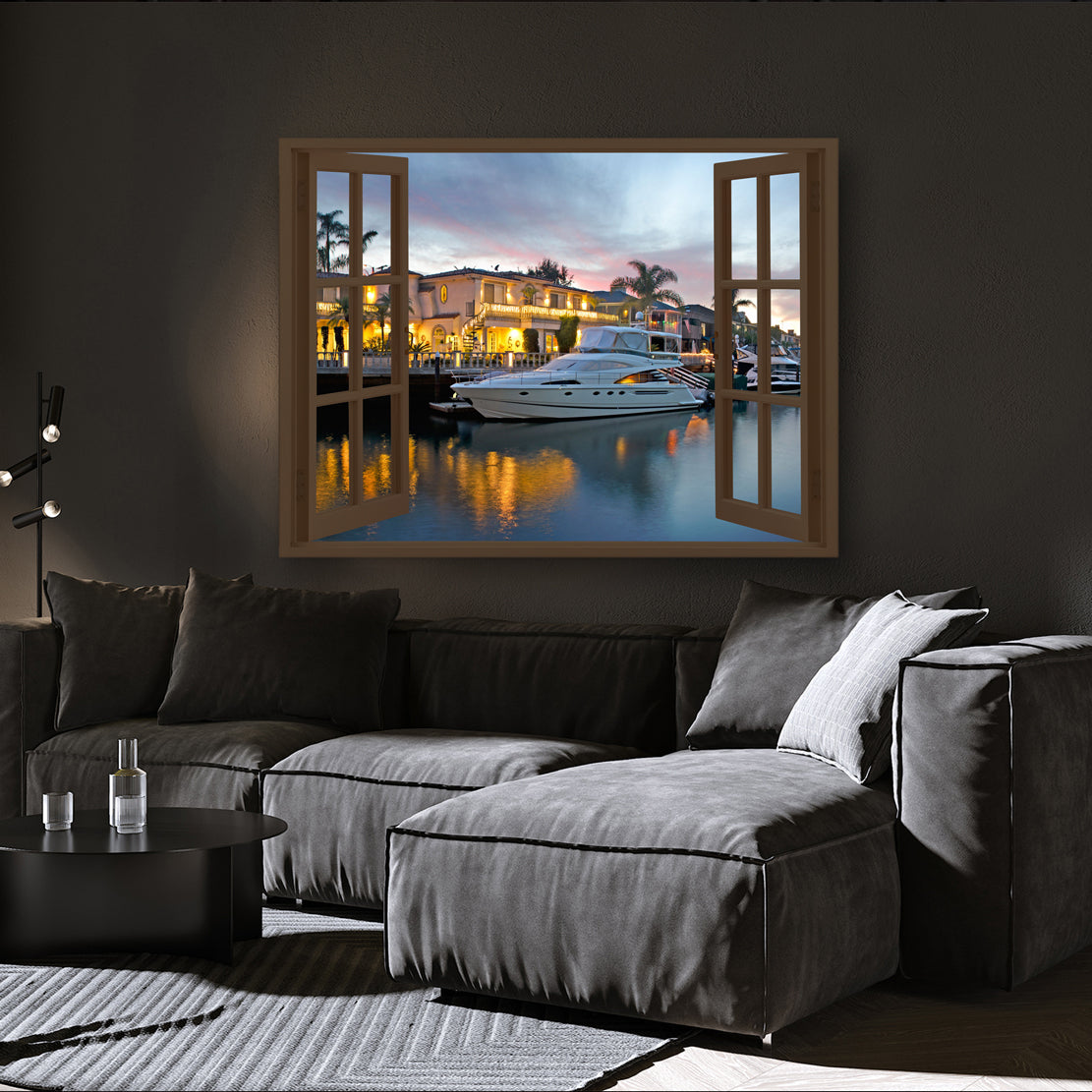 Fenster Motivation Florida View Style Wandbild Leinwandbild Kunstdruck XL Deko