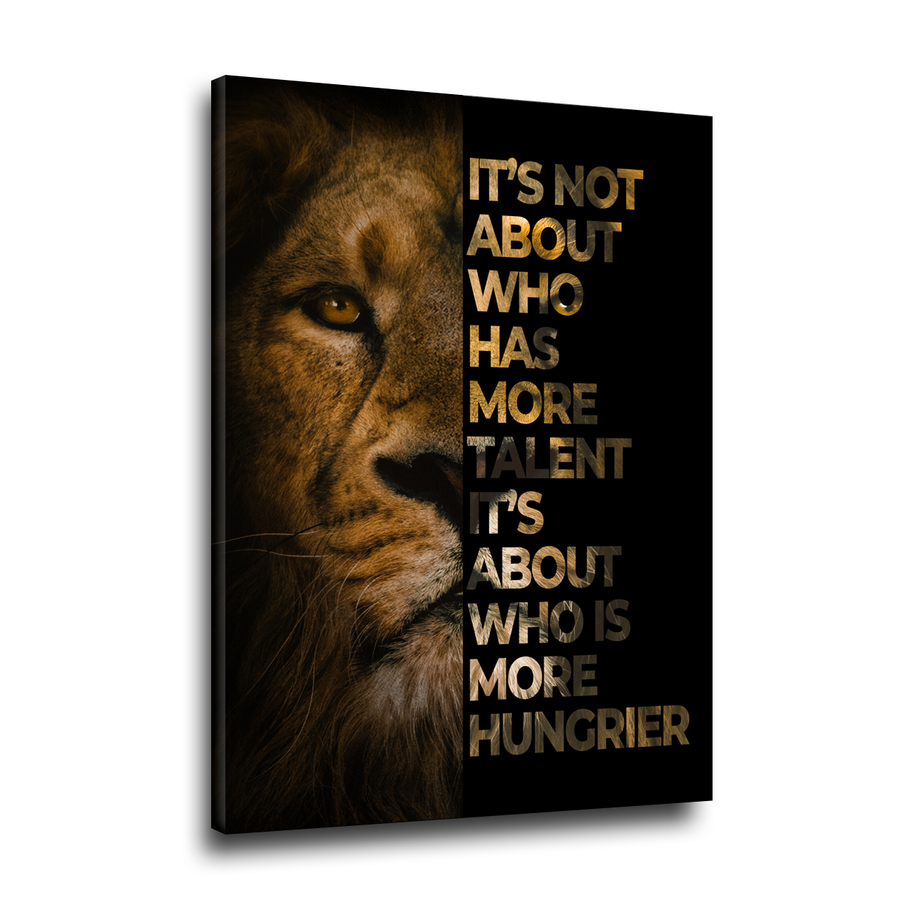 Löwe Who Is Hungrier Wandbild Leinwandbild Kunstdruck XL Wanddeko