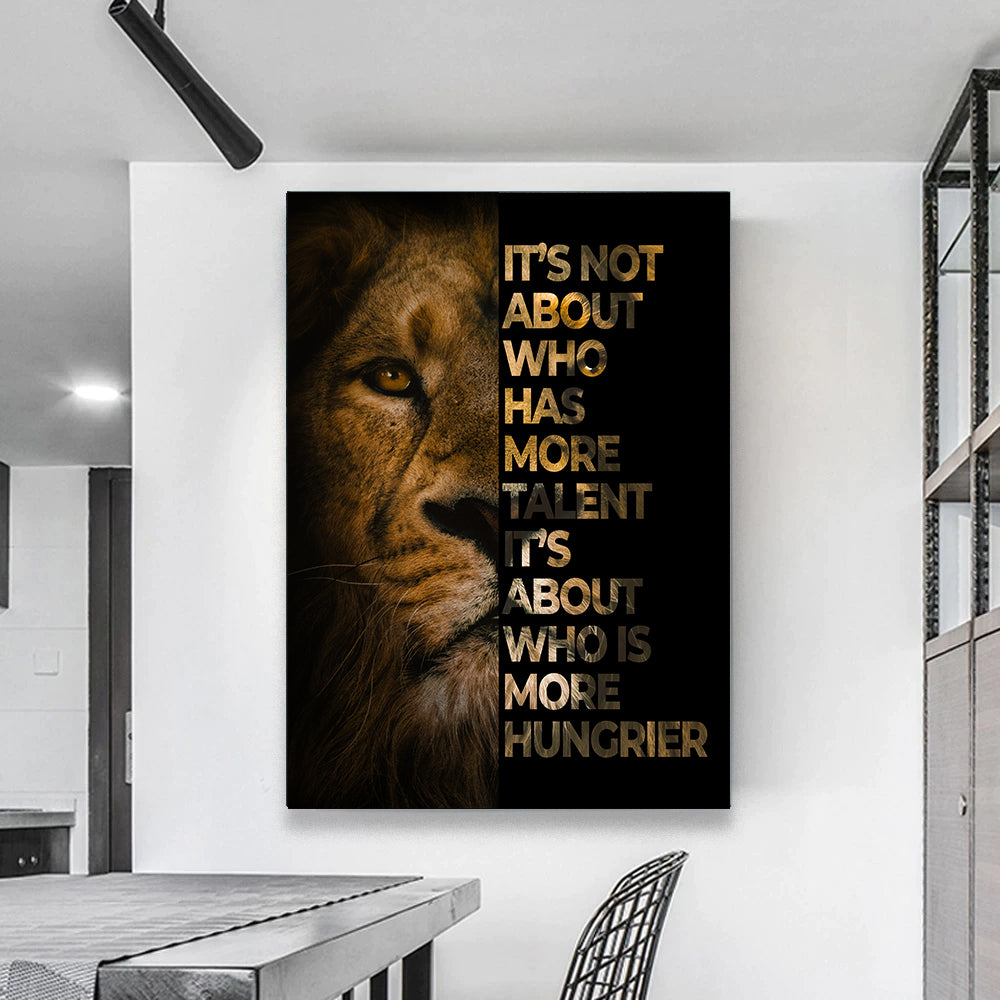 Löwe Who Is Hungrier Wandbild Leinwandbild Kunstdruck XL Wanddeko
