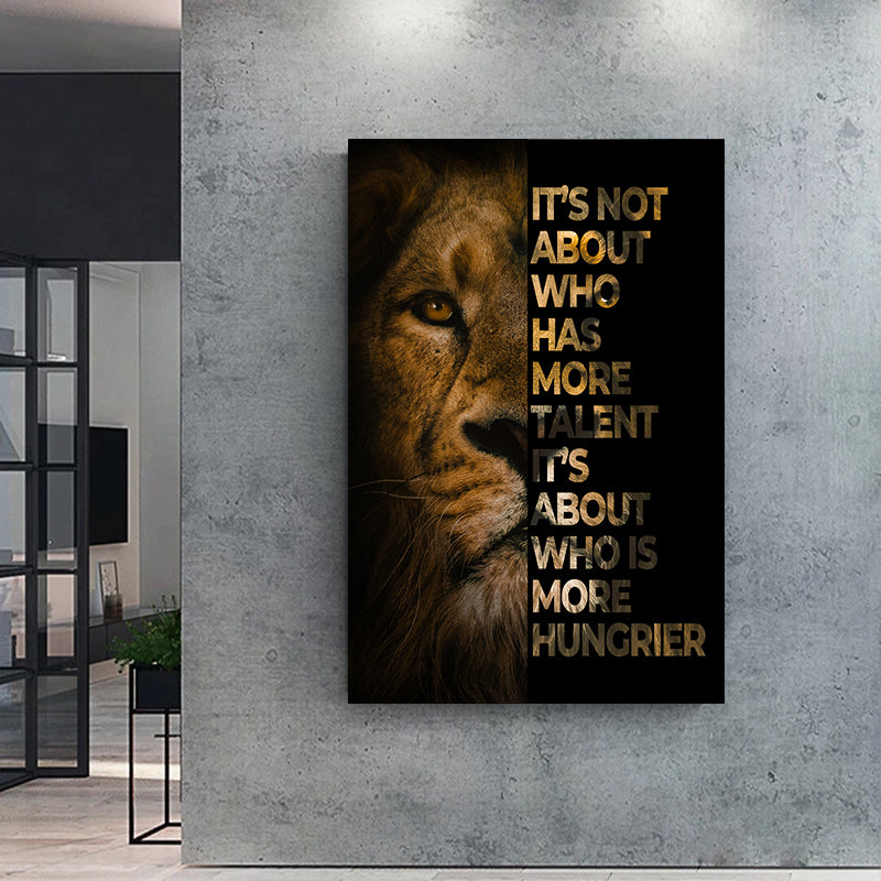 Löwe Who Is Hungrier Wandbild Leinwandbild Kunstdruck XL Wanddeko