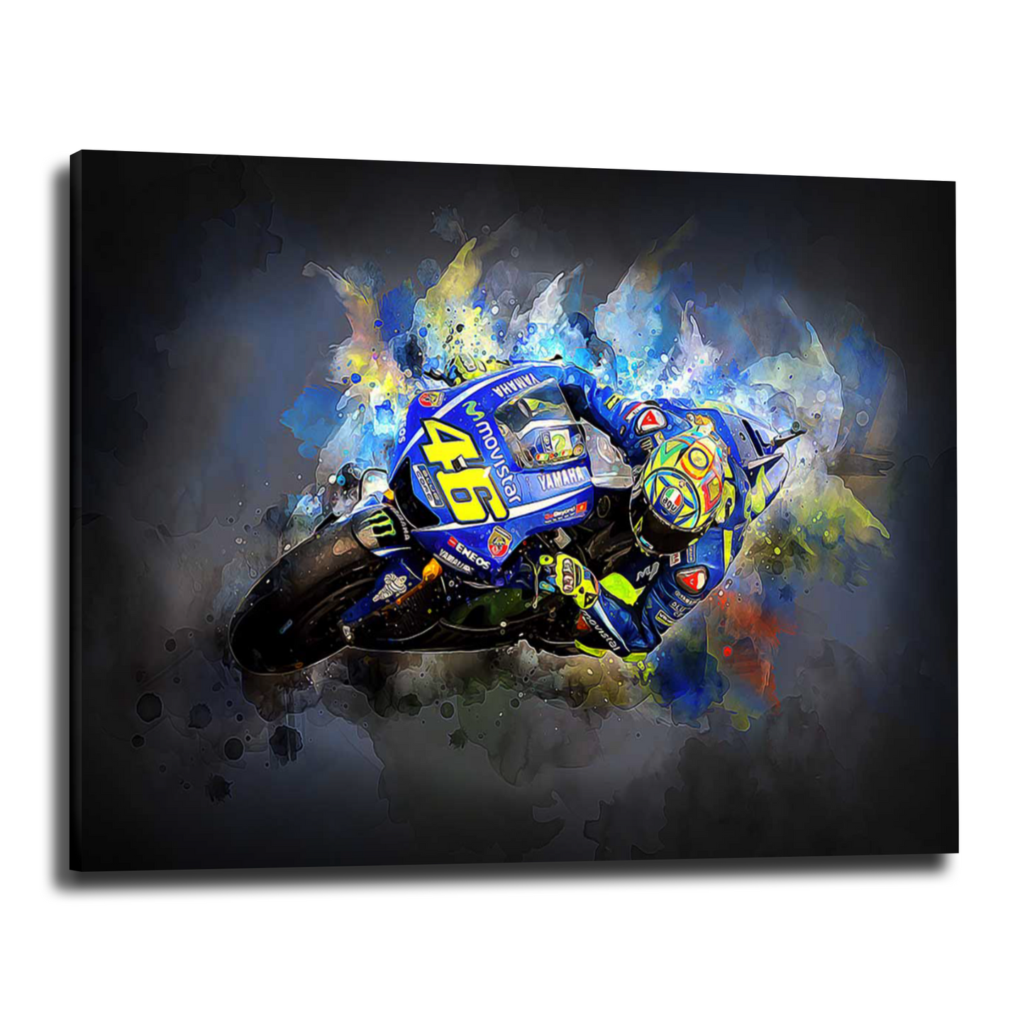 Motorrad Rennfahrer Black Wandbild Leinwandbild Kunstdruck XL Deko