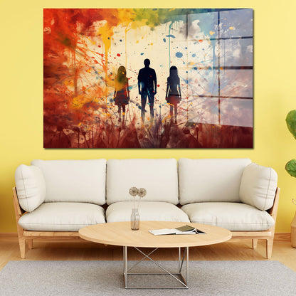 3 Schatten Colour Splatter Acrylglasbild Wandbild Bild Wanddeko Wohnzimmer XL