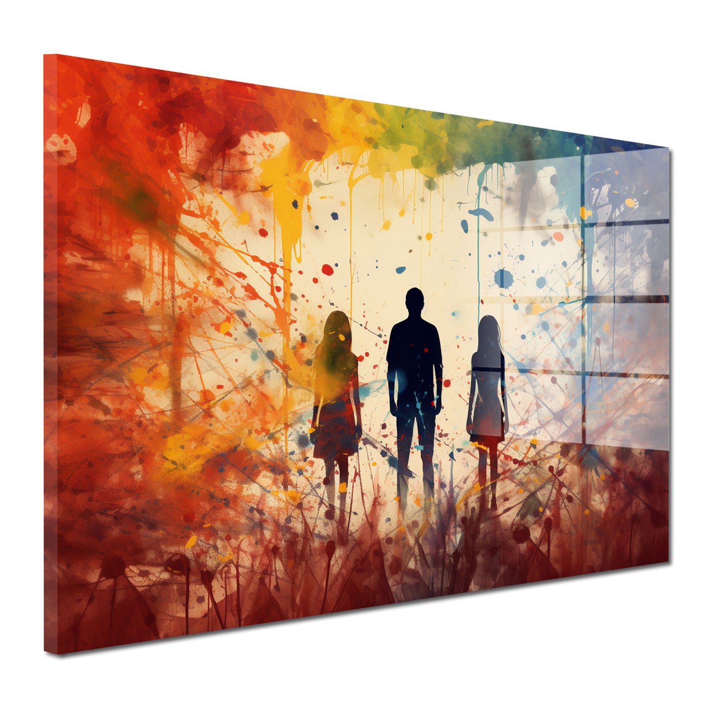 3 Schatten Colour Splatter Acrylglasbild Wandbild Bild Wanddeko Wohnzimmer XL