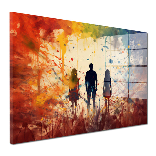 3 Schatten Colour Splatter Acrylglasbild Wandbild Bild Wanddeko Wohnzimmer XL