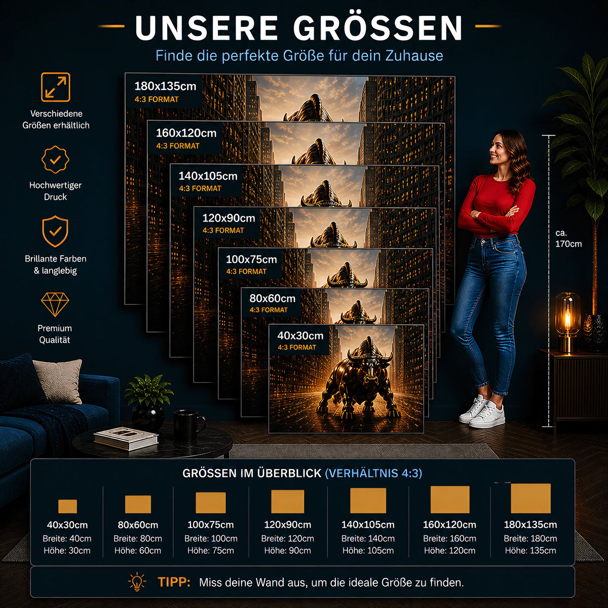 Börse Trading Blue Leinwandbild Wandbild Kunstdruck XL Deko