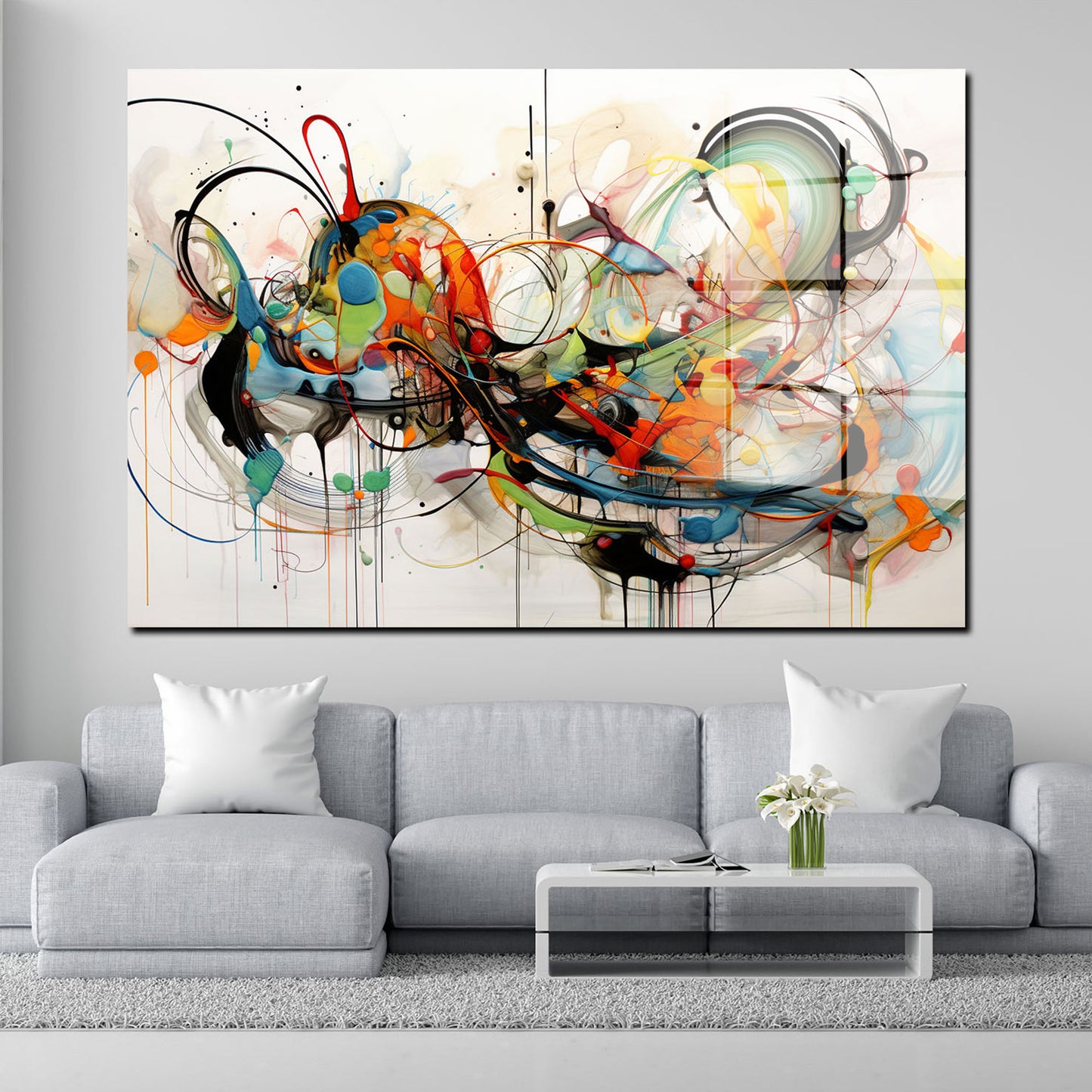 Abstrakt Lines Acrylglasbild Wandbild Bild Wanddeko Wohnzimmer XL