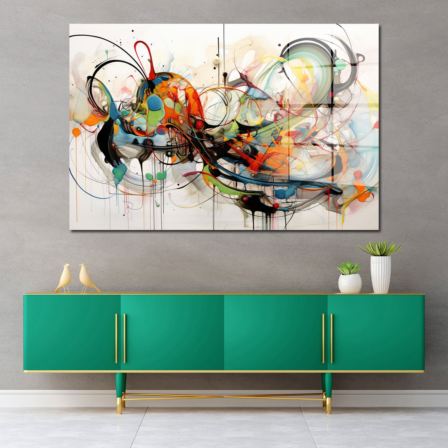 Abstrakt Lines Acrylglasbild Wandbild Bild Wanddeko Wohnzimmer XL