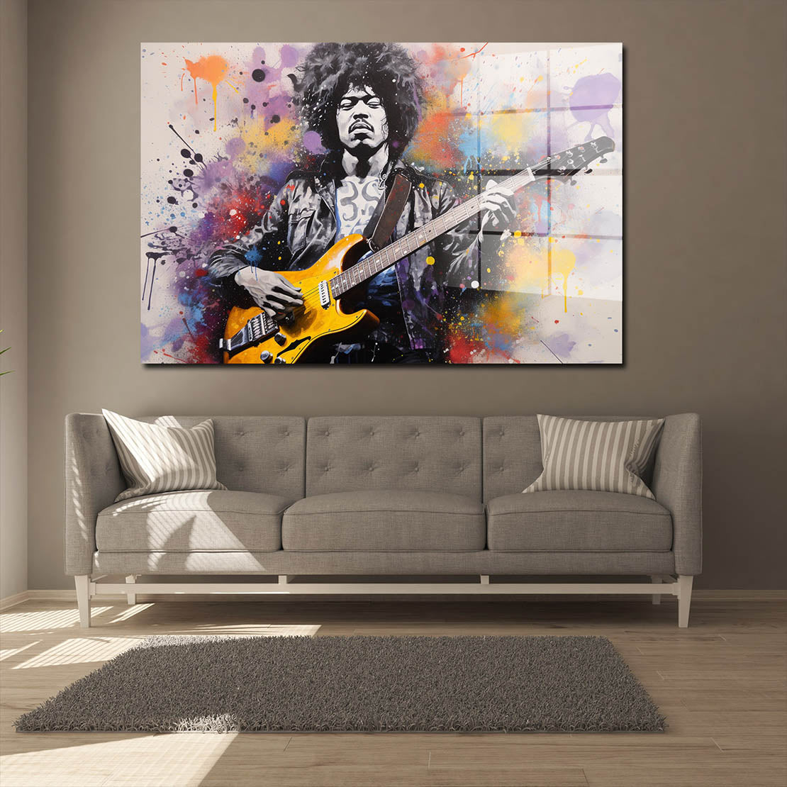 Abstrakt Hendrix Legacy Acrylglasbild Wandbild Bild Wanddeko Wohnzimmer XL