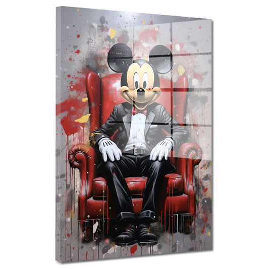 Abstrakt Maus im Anzug Acrylglasbild Wandbild Bild Wanddeko Wohnzimmer XL