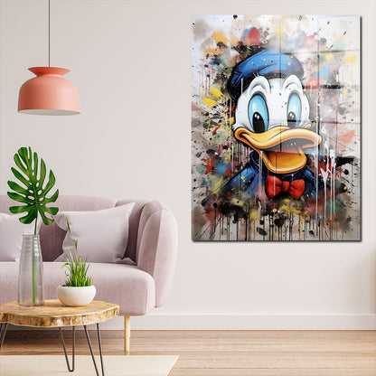 Abstrakt Pop Art Duck Portrait Acrylglasbild Wandbild Bild Wanddeko Wohnzimmer XL