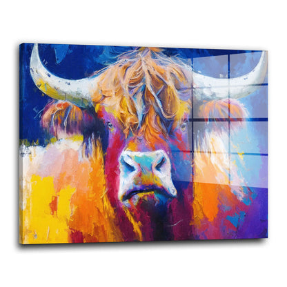 Abstrakt Stier Bulle Paint Acrylglasbild Wandbild Bild Wanddeko Wohnzimmer XL