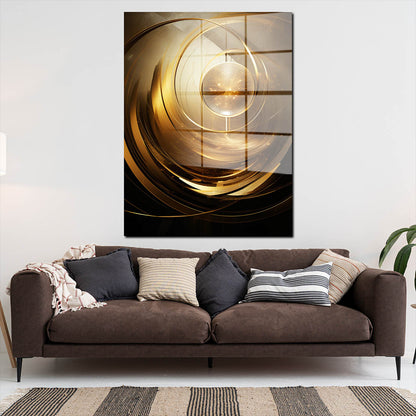 Abstrakte Kunst Gold Acrylglasbild Wandbild Bild Wanddeko Wohnzimmer XL