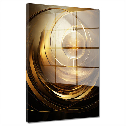 Abstrakte Kunst Gold Acrylglasbild Wandbild Bild Wanddeko Wohnzimmer XL
