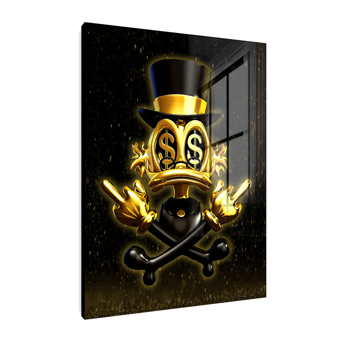 Duck abstrakt Gold Finger Acrylglasbild Wandbild Bild Wanddeko Wohnzimmer XL